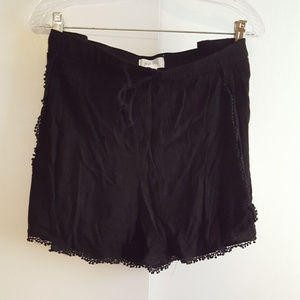Gauzy summer black lace shorts